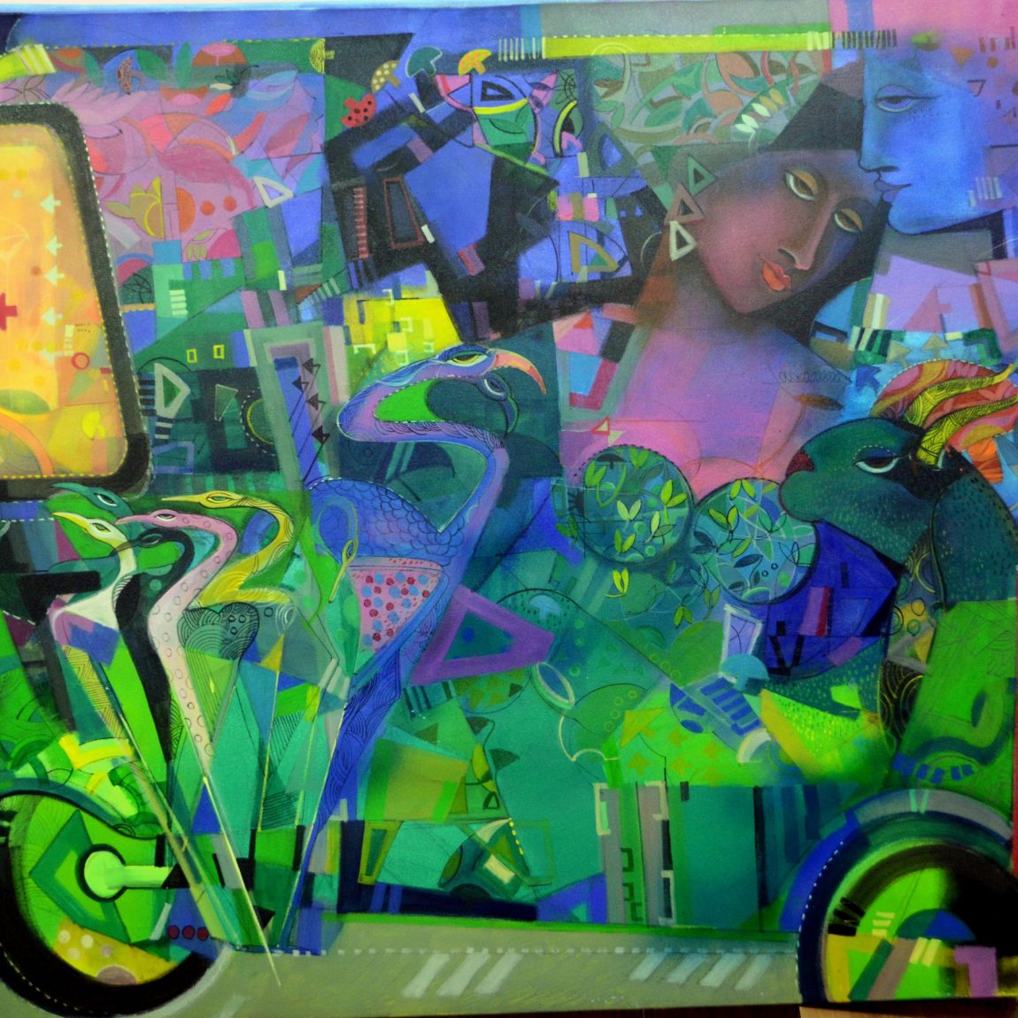 MADAN LAL -journy-48x60 inch , acrylic on canvas, Gallery price-3.5 lac