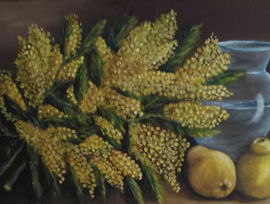 Mimoza-Teknik: Tuval Üzeri yağlı Boya Ölçü: 70 x 50 cm Fiyat : 4.750 TL